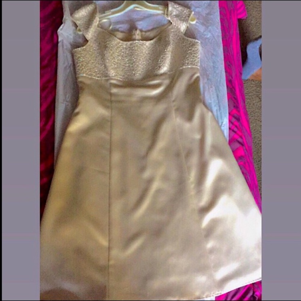 Shimmery,champagne color wedding dress